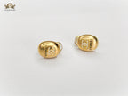 Alphabet C gold toned studs