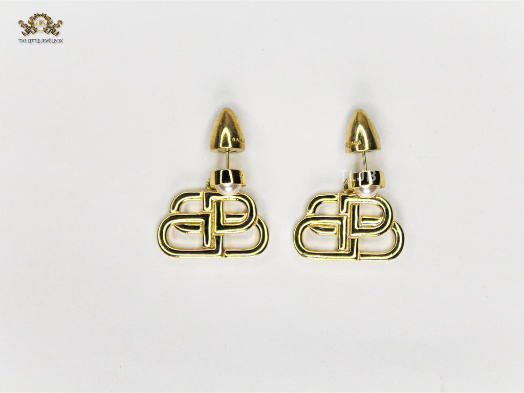Alphabet double B drop earrings