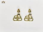 Alphabet double B drop earrings