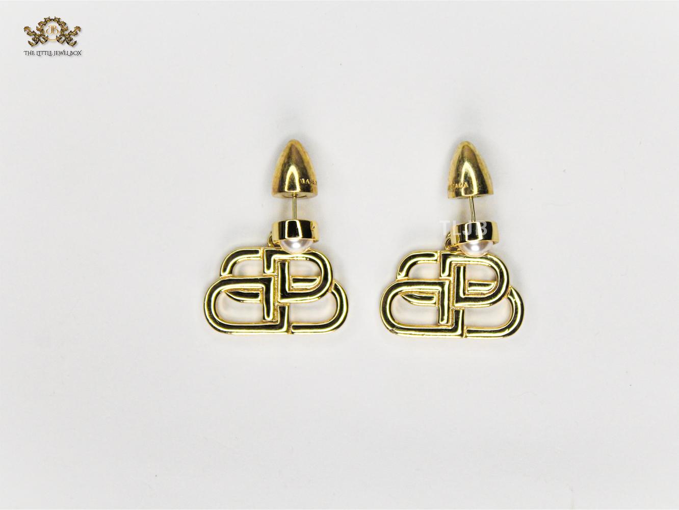 Alphabet double B drop earrings