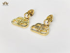 Alphabet double B drop earrings