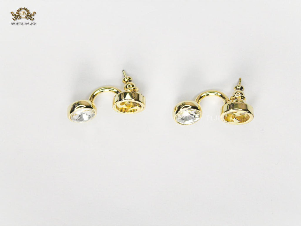 Double G earrings with CZ in gold