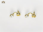 Double G earrings with CZ in gold