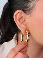 Gold Alphabet VL Hoop Earrings