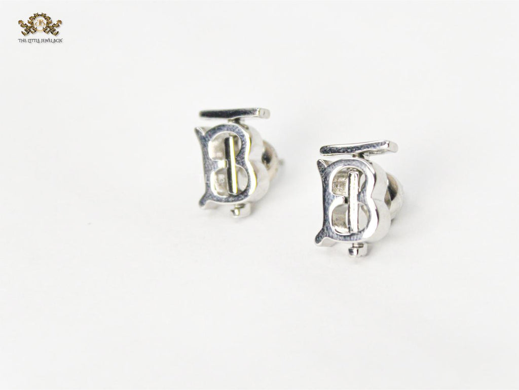 Alphabet B silver studs
