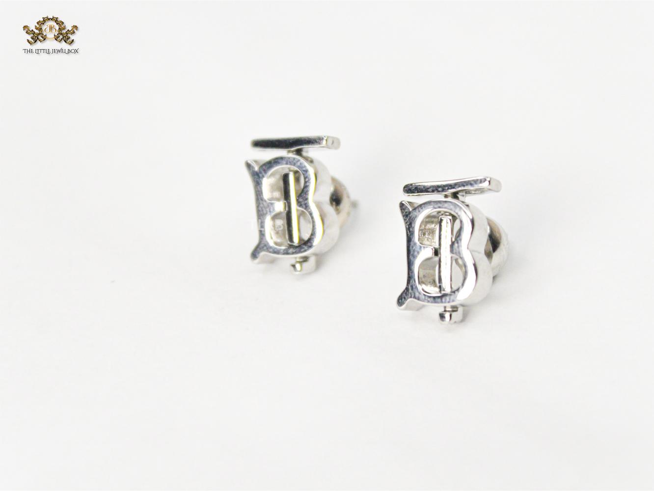 Alphabet B silver studs