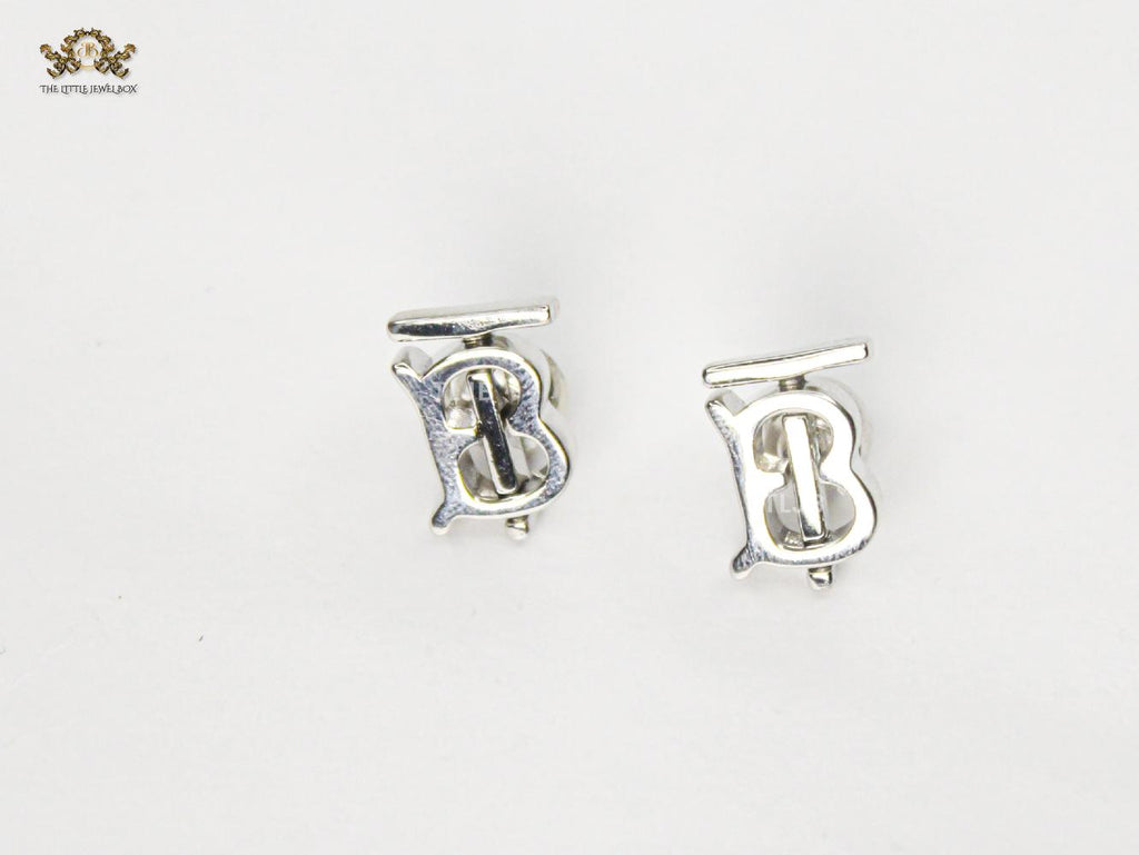 Alphabet B silver studs