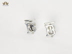 Alphabet B silver studs