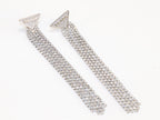 Alphabet P long dangles in platinum finish in cz