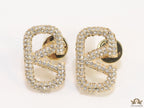 Golden cz alphabet V studs