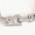 Link Chain bracelet with letter B in platinum plating