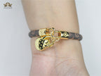 Alphabet L & V  bracelet with golden charm