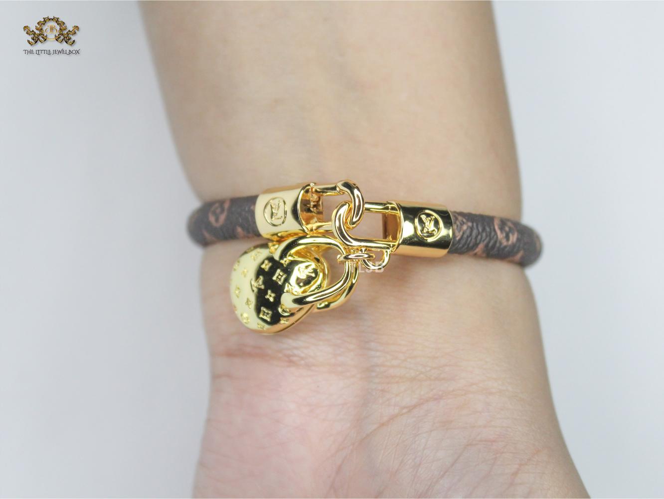 Alphabet L & V  bracelet with golden charm