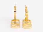 Alphabet V interlocked hoops in gold finish
