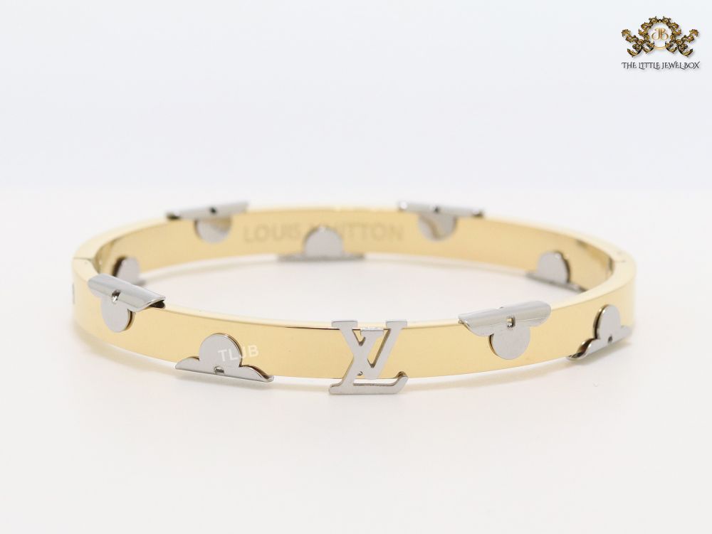 Alphabet L- platinum and gold bracelet