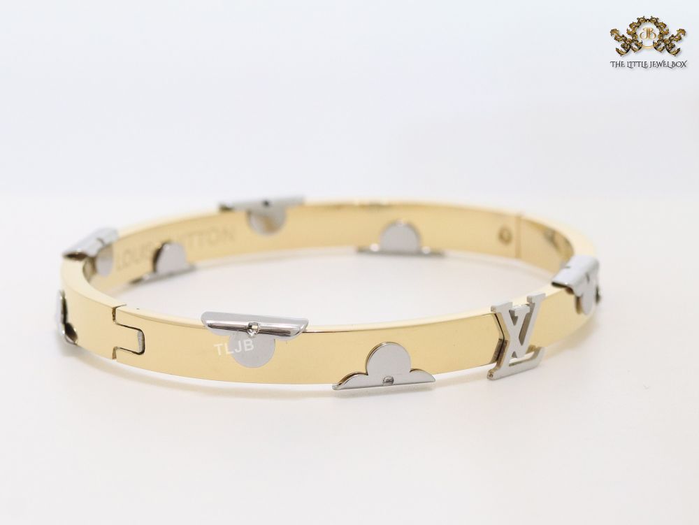 Alphabet L- platinum and gold bracelet