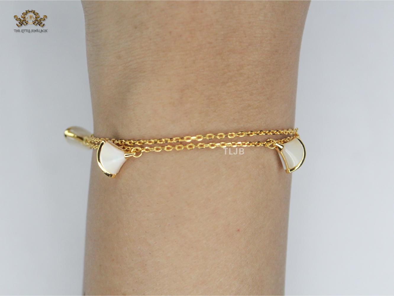 Alphabet Bvl minimal celestial charms bracelet MOP white