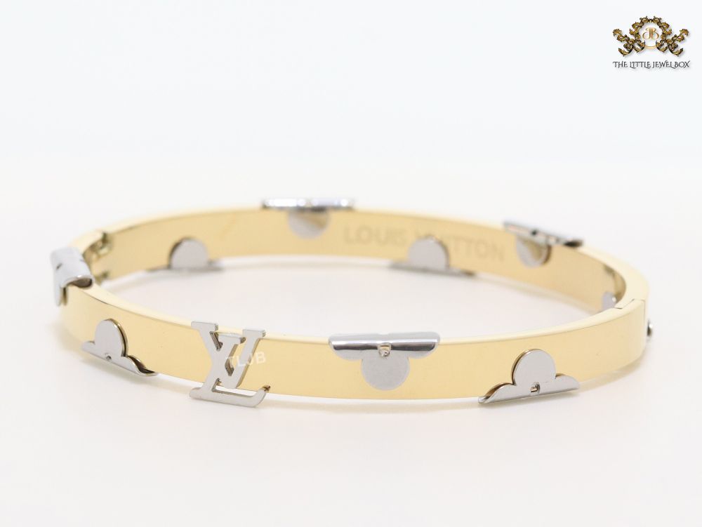 Alphabet L- platinum and gold bracelet
