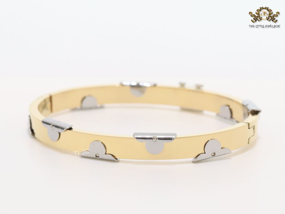 Alphabet L- platinum and gold bracelet