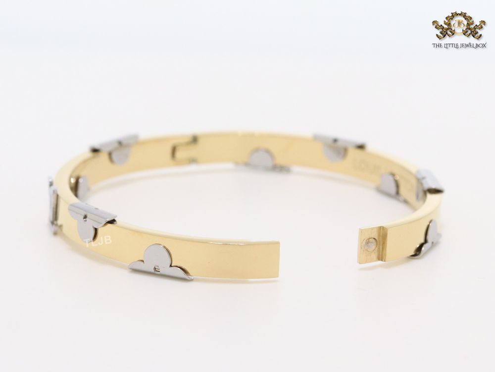 Alphabet L- platinum and gold bracelet