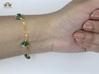 Alphabet Bvl minimal celestial charms bracelet green malachite