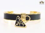 Black alphabet charm bracelet
