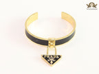 Black alphabet charm bracelet