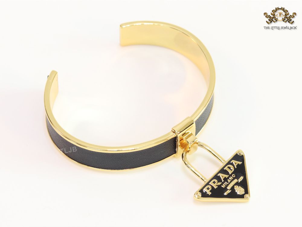Black alphabet charm bracelet
