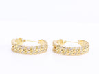 Double F hoops in gold finish with cz