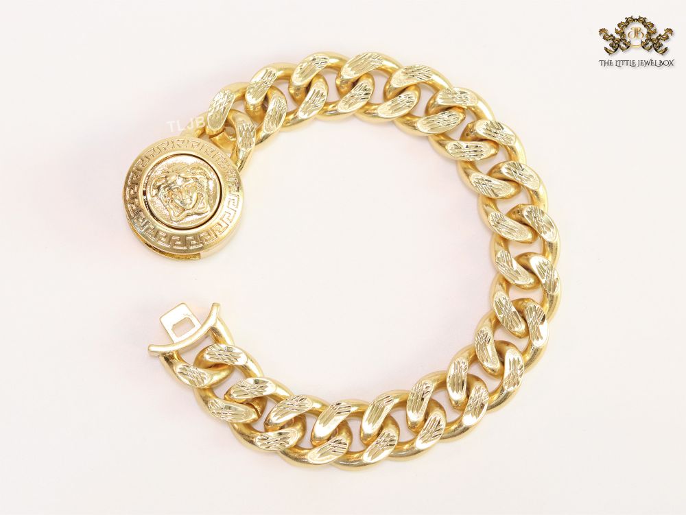 Medusa gold link chain bracelet