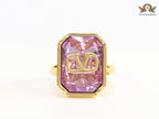 Open V purple stone ring