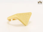 Alphabet embossed gold plated ring