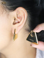 Alphabet BLC gold toned earrings