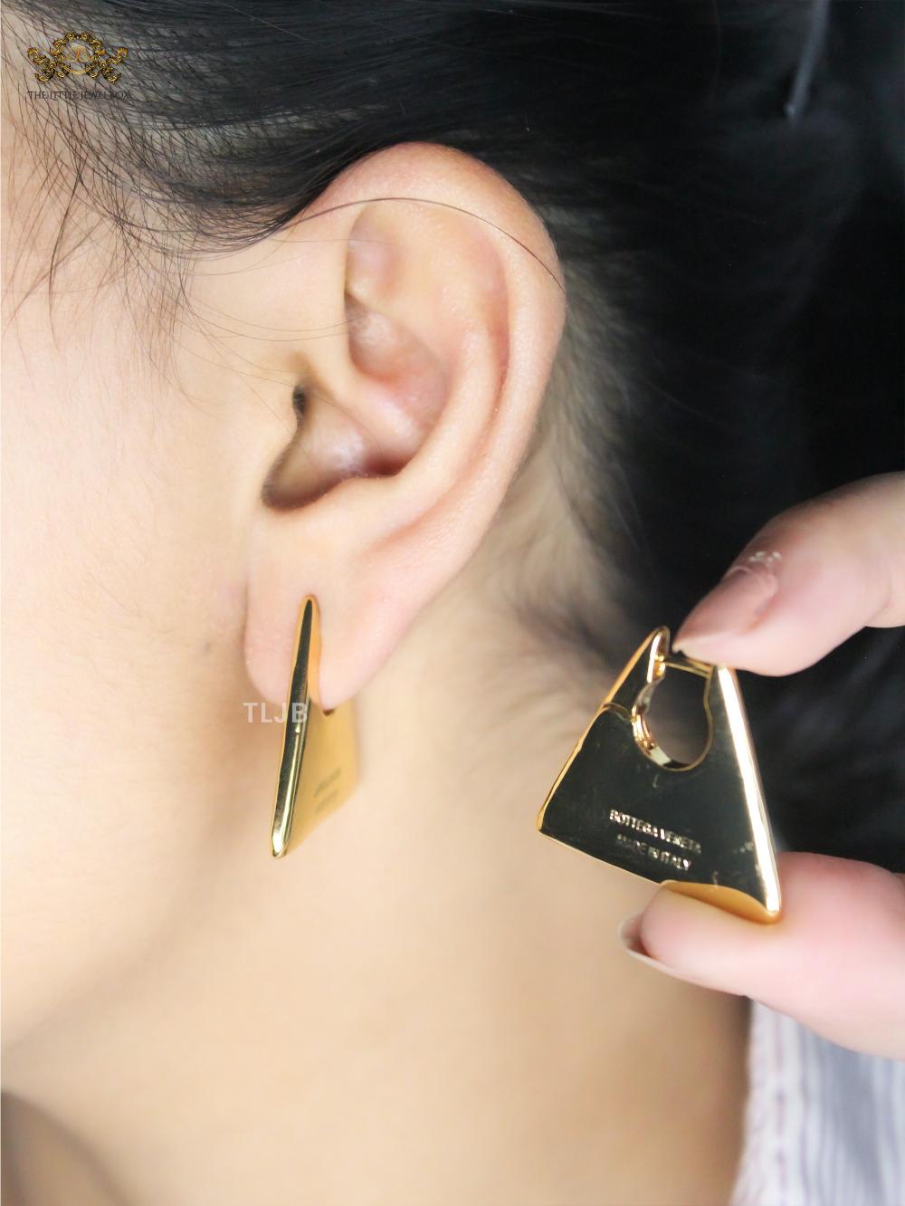 Alphabet BLC gold toned earrings