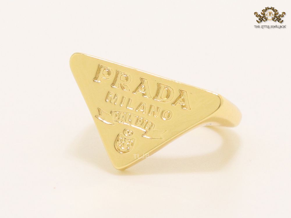 Alphabet embossed gold plated ring