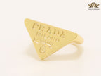 Alphabet embossed gold plated ring