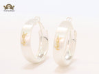 Alphabet Y & L silver matt hoops