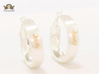 Alphabet Y & L silver matt hoops