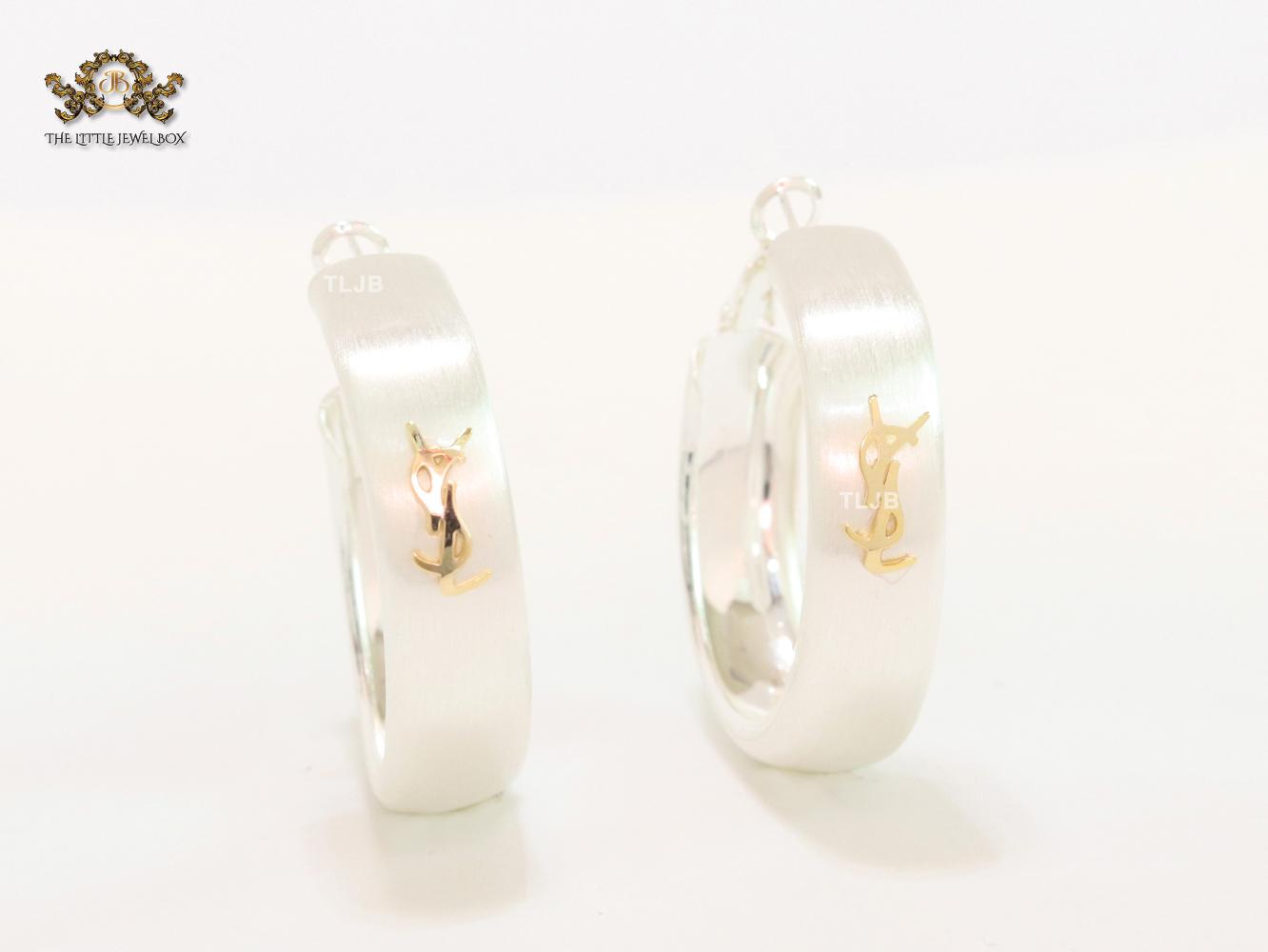 Alphabet Y & L silver matt hoops
