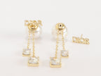 Alphabet C and D dangling pearl studs with CZ