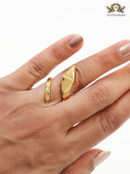 Matt gold plated snake ring