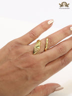 Matt gold plated snake ring