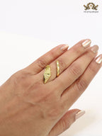 Matt gold plated snake ring
