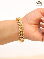 Medusa gold link chain bracelet