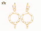 White & gold MOP statement dangles