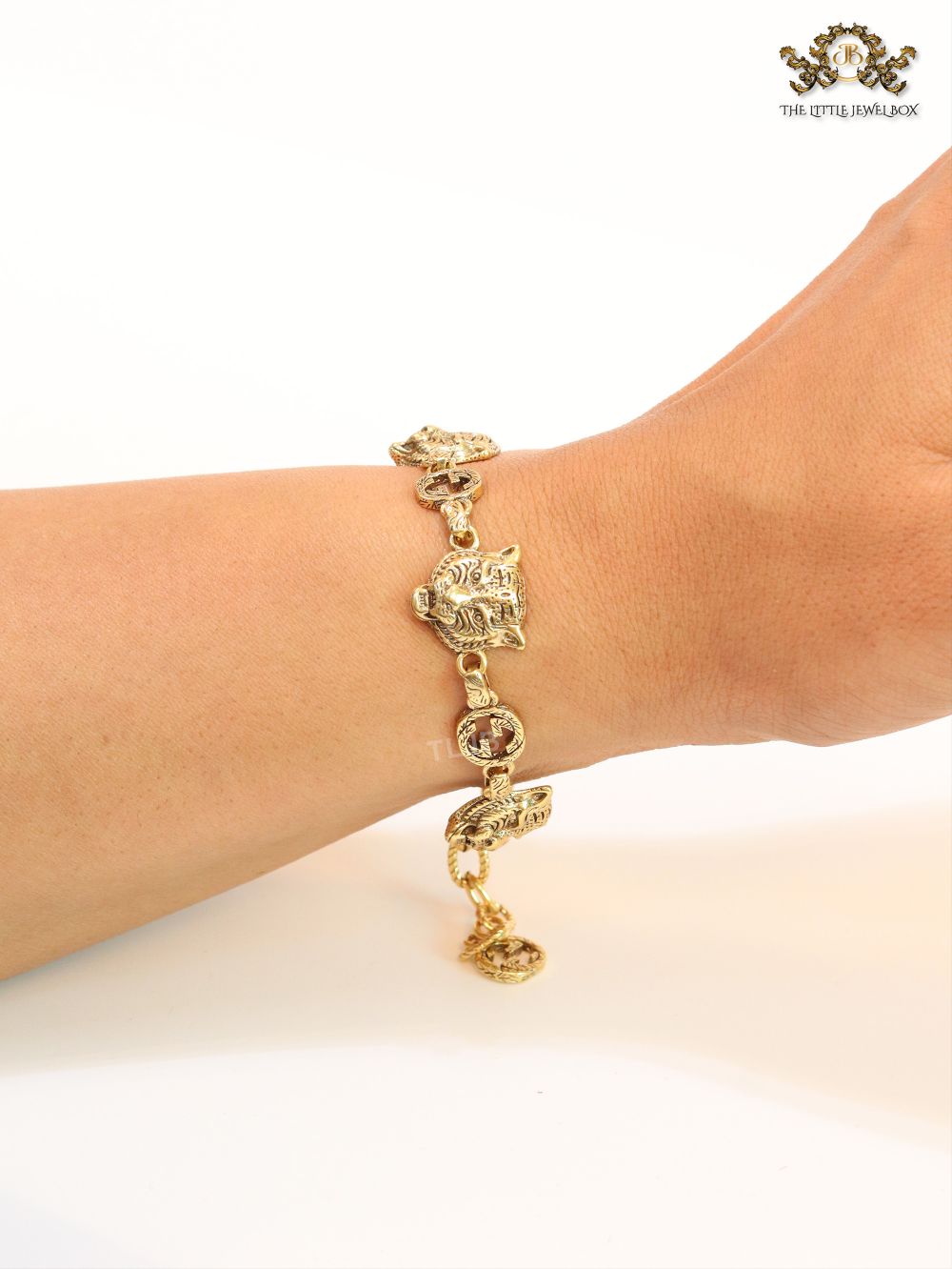 Tiger face antique bracelet