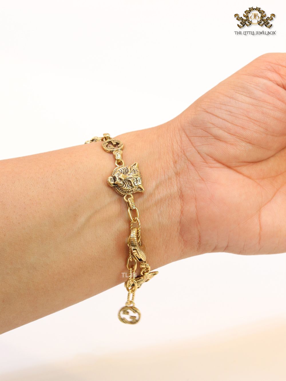 Tiger face antique bracelet