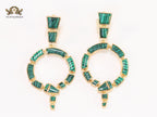Green & gold MOP statement dangles