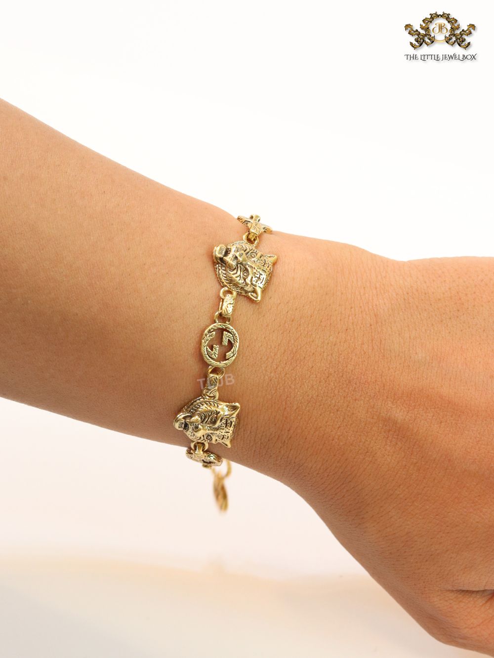 Tiger face antique bracelet