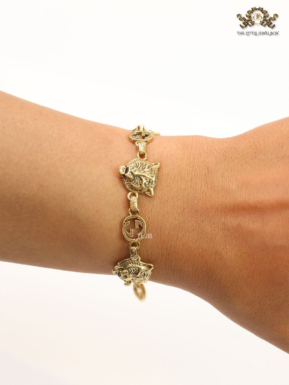 Tiger face antique bracelet